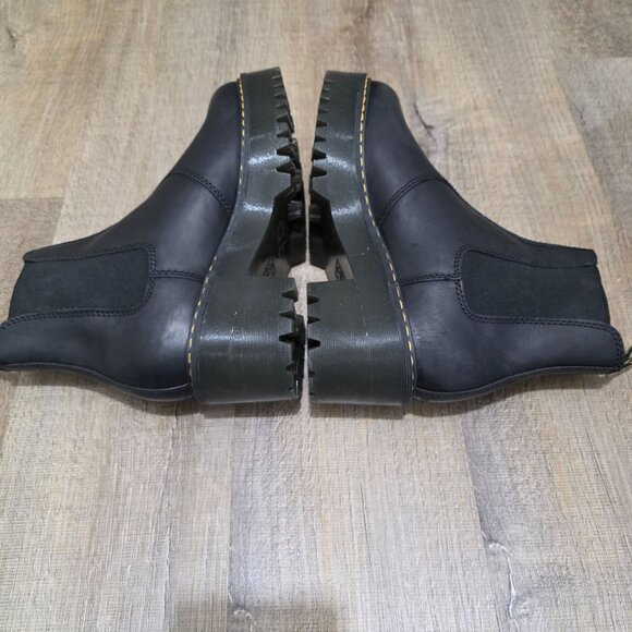 Dr. Martens Rometty Black Leather Platform Chelsea Boots Women’s 6LUS / Men’s 5 - Picture 8 of 12